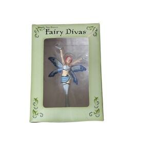 Amy Brown Fairy Divas Clubs 87854 Hand Painted Polystone Ornament Blue Winged